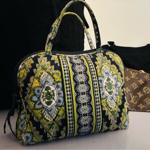 Vera Bradley Blue and Green Small Retired Cambridge Cosmetic Case